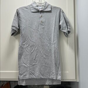 Vintage cotton, deluxe, casuals Vibrant Gray Polo Shirt for Men extra long tail